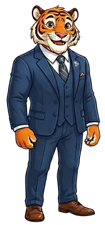 Tiger with lowered arms